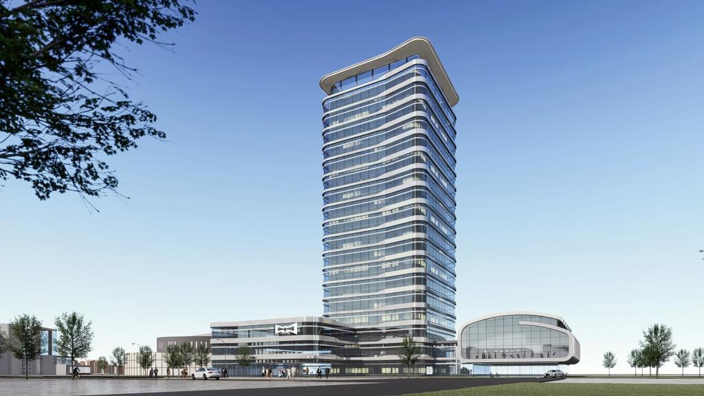 江西应用科技学院举行教学科研大楼封顶仪式